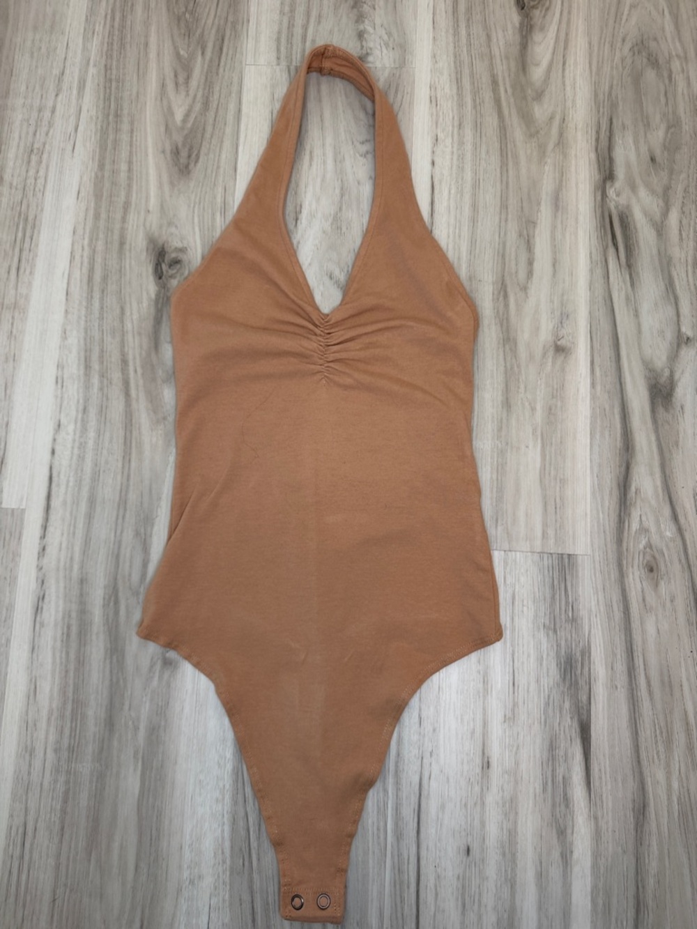 American Eagle One-Piece Halter Bodysuit in camel brown size XXS